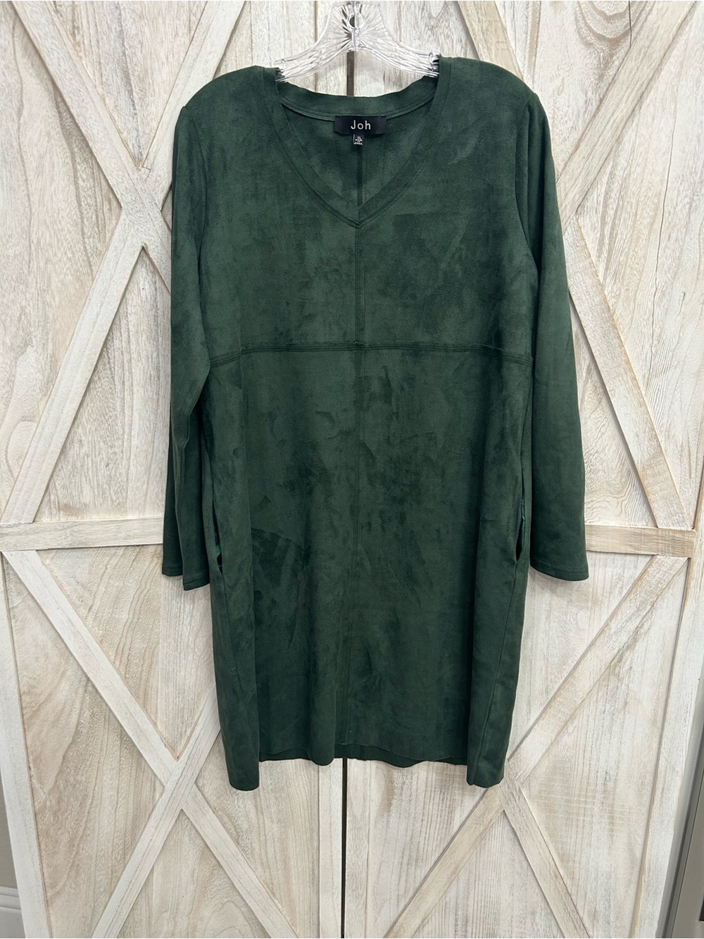 Joh Forest Green V-Neck Long Sleeve Tunic Dress